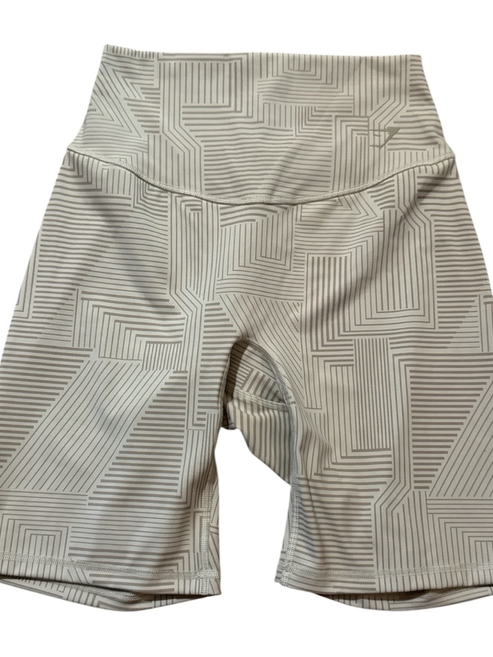 Gymshark Geo Line High-Rise Bike Shorts in Cream